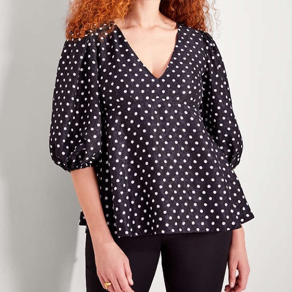 Kate Spade Harmony Dot Cloque Top 0 NWOT - Picture 6 of 8